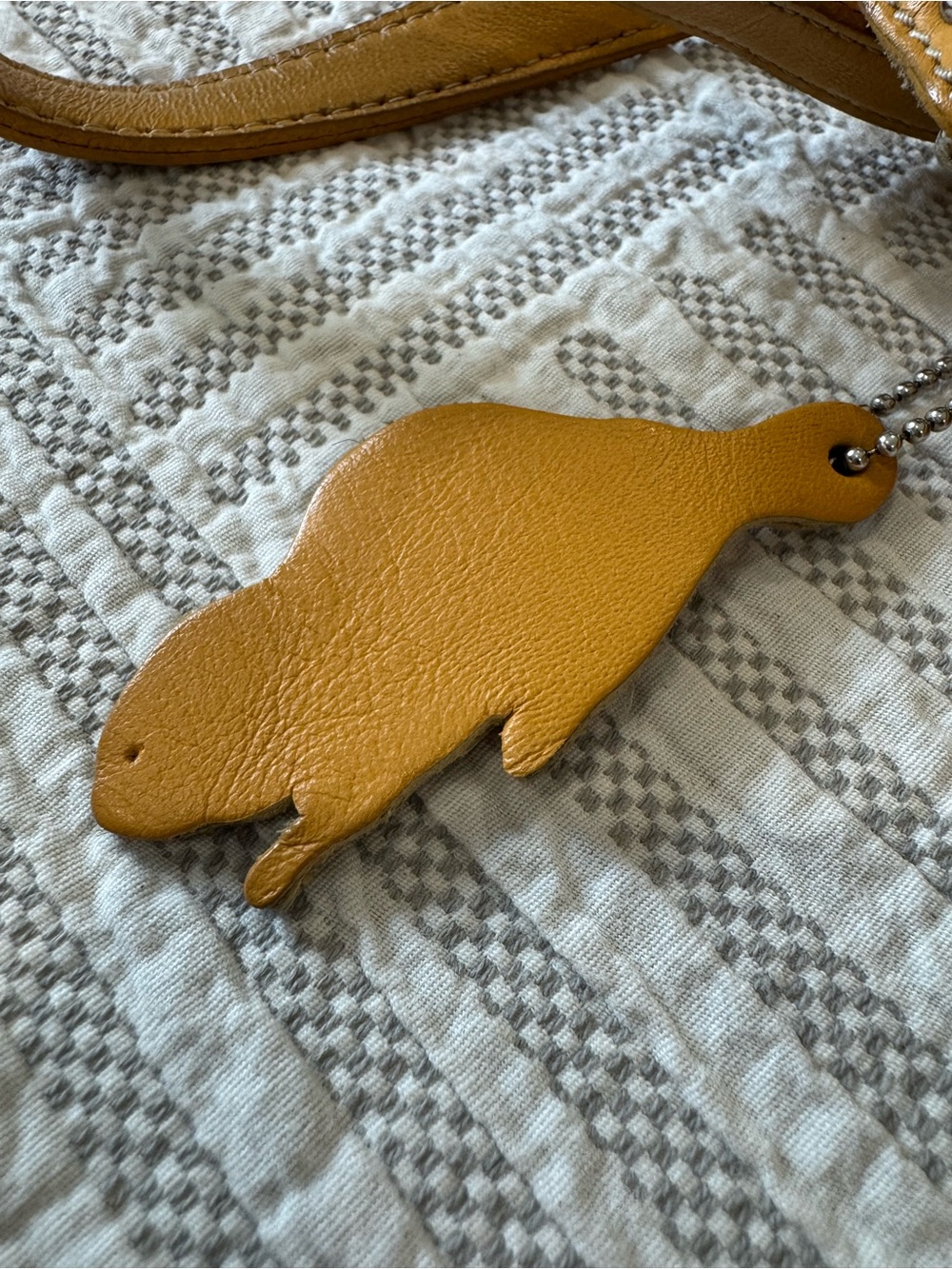 Roots Genuine Leather Mustard Yellow Crossbody Bag Beaver Logo Small Purse - Picture 4 of 13